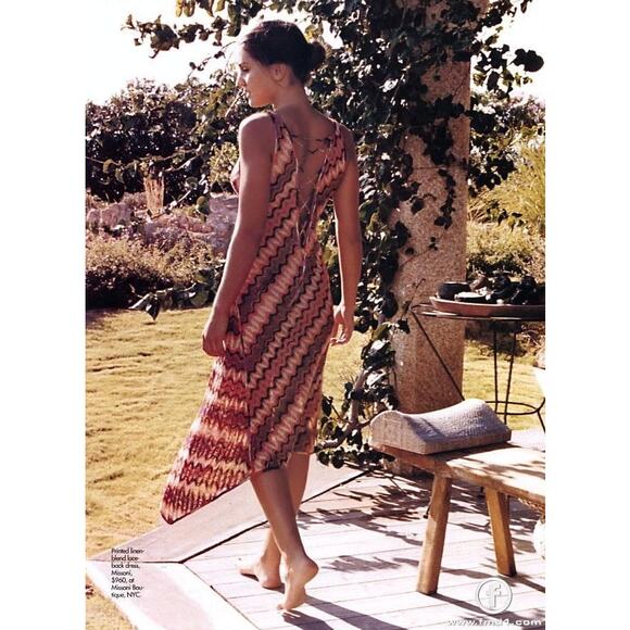 Missoni Vintage Y2K Printed Crochet Midi Dress IT 40 / Small Linen Cotton Blend - Picture 1 of 16